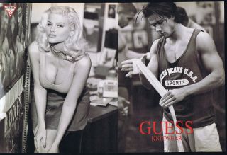 1993 Anna Nicole Smith Guess Fashion Magazine Print 2 Page Ad