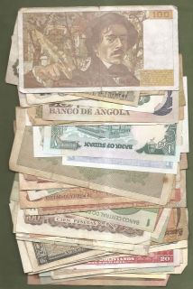 Portugal Angola India Spain France Italy Brazil Bolivia 50 Banknotes 