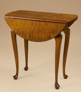 Drop Leaf Table Nightstand Tiger Maple Queen Anne End Table Furniture