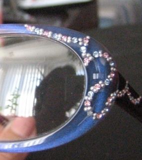 Francis Klein Eyeglasses Frames Made in France Purple Blue w Crystals 