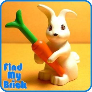 N309A Lego Minifigure Animal Easter Bunny Rabbit with Carrot New 