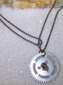 Steampunk Old Pocket Watch Necklace Clock Gears Industrial Star 