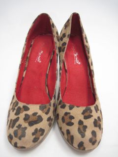 anne michelle leopard print heels pumps sz 8