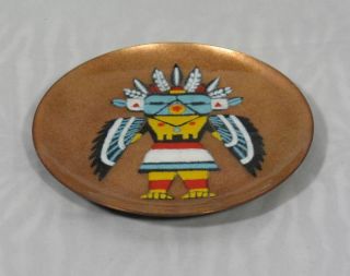 New ANNEMARIE DAVIDSON handcrafted enamel on copper American Indian 