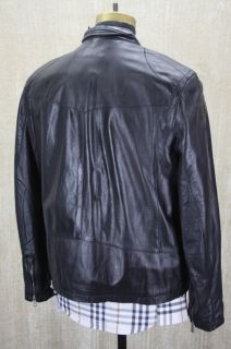 Mens Andrew Marc Che Motorcycle Motocross Black Leather Jacket Large $ 