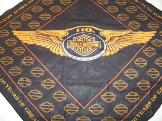 Harley Davidson 110th Anniversary Logo Bandana Mens Genuine HD Item 