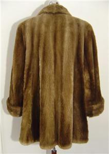Vintage 40s 50s Genuine Brown Sheared Beaver Fur Shawl Collar Swing 