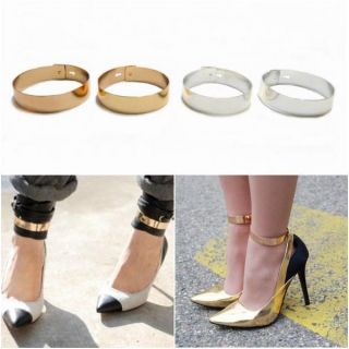 2012 Hot Gold Color Mirrors Metal Ankle Cuff 1 Pairs Foot Ring 