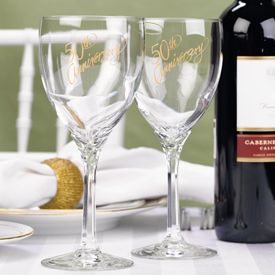 50th Anniversary Party Glass Toasting Wine Glasses