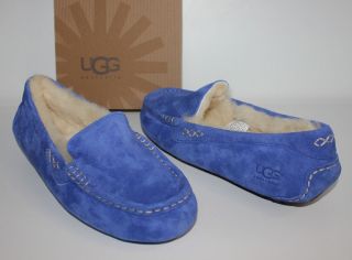 UGG Ansley Deep Periwinkle Blue Suede Womens Moccasin Shoes