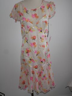 Anna Sui Silk Floral Summer Dress US 6 Aus 10 $420
