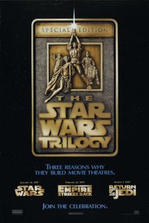 Star Wars Trilogy Movie Poster 2 Sided Original 27x40
