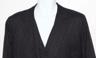 Anthony J Hewitt London Bespoke Gray Pin 3 PC Suit Vest 46 s Portly 