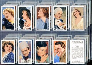 Tobacco Card Set Gallaher Portraits of Famous Stars Actor Actress 1935 