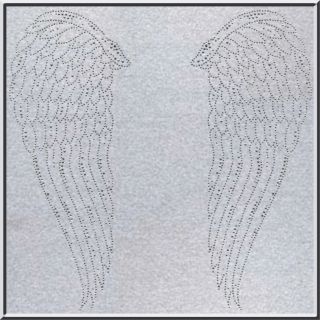 Glittering Rhinestones Cherub Angel Wings Long Sleeve Shirt s XL 2X 3X 