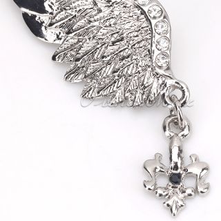   New Unisex Silver Crystal Angel Wing Men Brooch Pins Badge