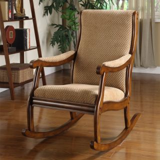 Antique Natural Oak Solid Wood Rocking Accent Chair