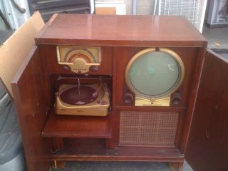Antique Zenith Vintage Television Gramophone Radio Collectable