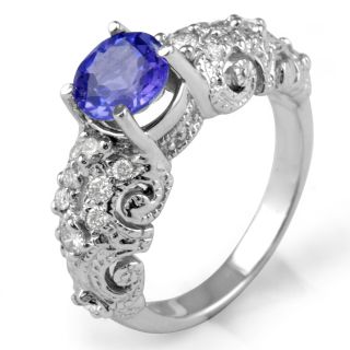   Diamond Tanzanite Engagement Anniversary Ring 14K White Gold SZ6