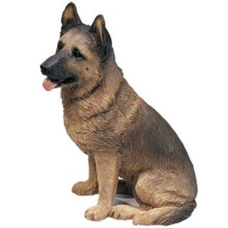 Cute German Shepherd Dog Statue Original Figurine Sculpture
