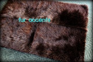   Fur Accent Rug Runner Brown Bear Sheepskin Mink Wolf Plush Pelt Throw