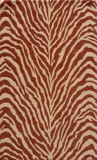 10 Animal Print Area Rug in Salmon Carved Wool Zebra Print 