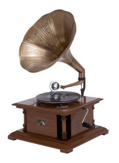 Antique Replica RCA Victor Phonograph Gramophone with Large Engraved 
