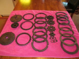 Antique Cole Planter Seed Rings Plates Sprockets Gears Parts 25 Pcs 