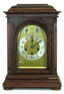 Antique Junghans Elegant Mahogany Mantle Bracket Clock Westminster 