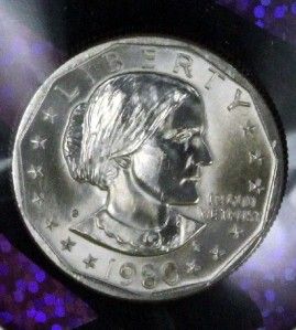 1980 s SBA Susan B Anthony Dollars US Coin from Mint Set Untouched in 