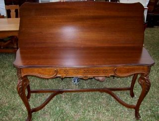 Antique Walnut Foyer Table or Sofa Table or Desk Flip Top Game Table 