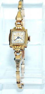ellis antique vintage deco 10k rolled gold plate bulova watch