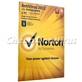 Norton AntiVirus 2012 with Antispyware 1 PC User / 1 Year (New Sealed 
