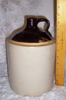 Antique Vintage Stoneware Crockery One Gallon Whiskey Jug Natural 