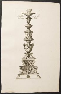 Antonini Candelabra 5 Vari Ornamenti 1781 Engraving