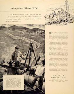 1938 Ad AO Smith Line Pipe Petroleum Industry Stahl Oil   ORIGINAL 
