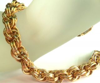   Vintage Twisted Gold Plated Chain Bracelet Estate Jewelry