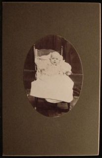 Antique Photo Name Walter Walker Baby Boy White Dress Rocking Chair 