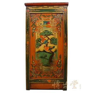 Tibetan Antique Painted Night Stand End Table 25Z17