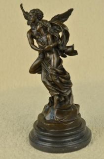   Eros Aphrodite Venus Winged Lovers Bronze Marble Statue AR