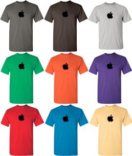 Apple Tshirt Computer Geek Shirt Mac Logo Tee Black Ink