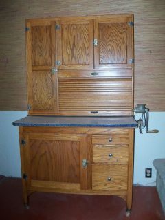 Antique Oak Sellers Cabinet Hoosier Type Restored