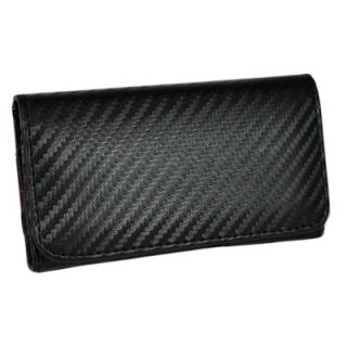 Carbon Fiber Leather Holster Pouch Carrying Case for Apple iPhone 3G 