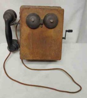 ANTIQUE OAK TELEPHONE 4 Repair r Parts * Western Electric E 1 Handset 