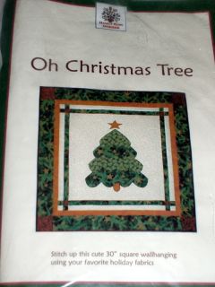 OH CHRISTMAS TREE APPLIQUE QUILT WALL HANGING KIT NANCY RINK FABRIC 