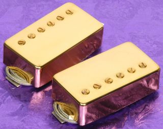 Lindy Fralin Gold Pure PAF Humbucker Pickups for Gibson with Braided 