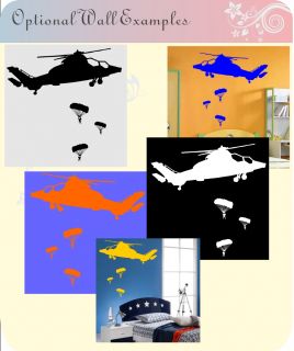   PARACHUTE WALL STICKER ARMY SAS APACHE ARMY SOLDIER BOYS PICTURE 9