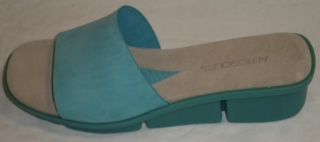   It Women Leather Slides Slippers Shoes Blue Aqua Teal 7 5