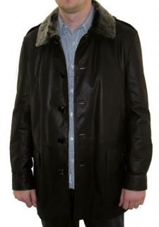 BNWT AQUASCUTUM Mens Dark Brown 3 4 Length 100 Leather Coat Jacket Lge 