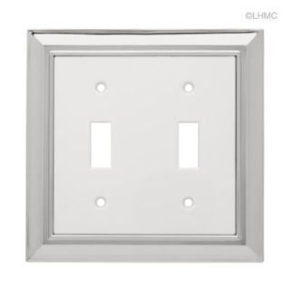 Chrome/White Architect Double Switch Cover Plate